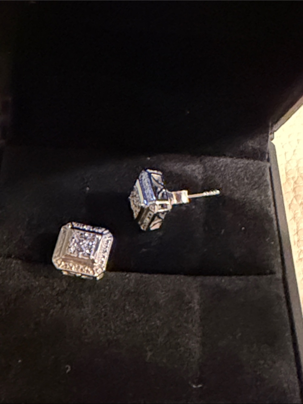 Classic Silver Square CZ Stud Earrings - Women Jewelry